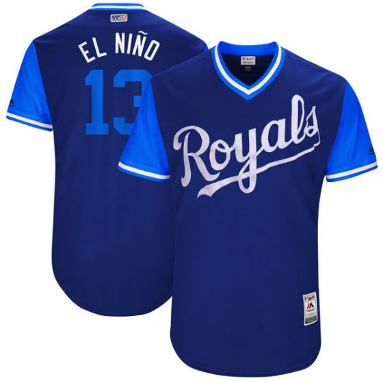 Men Kansas City Royals 13 El nino Blue New Rush Limited MLB Jerseys